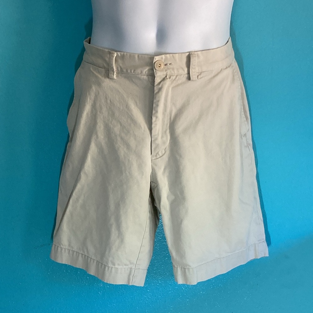 Polo Ralph Lauren Classic Fit Shorts Mens Size 31 Beige Cotton 9" Inseam Zip Up